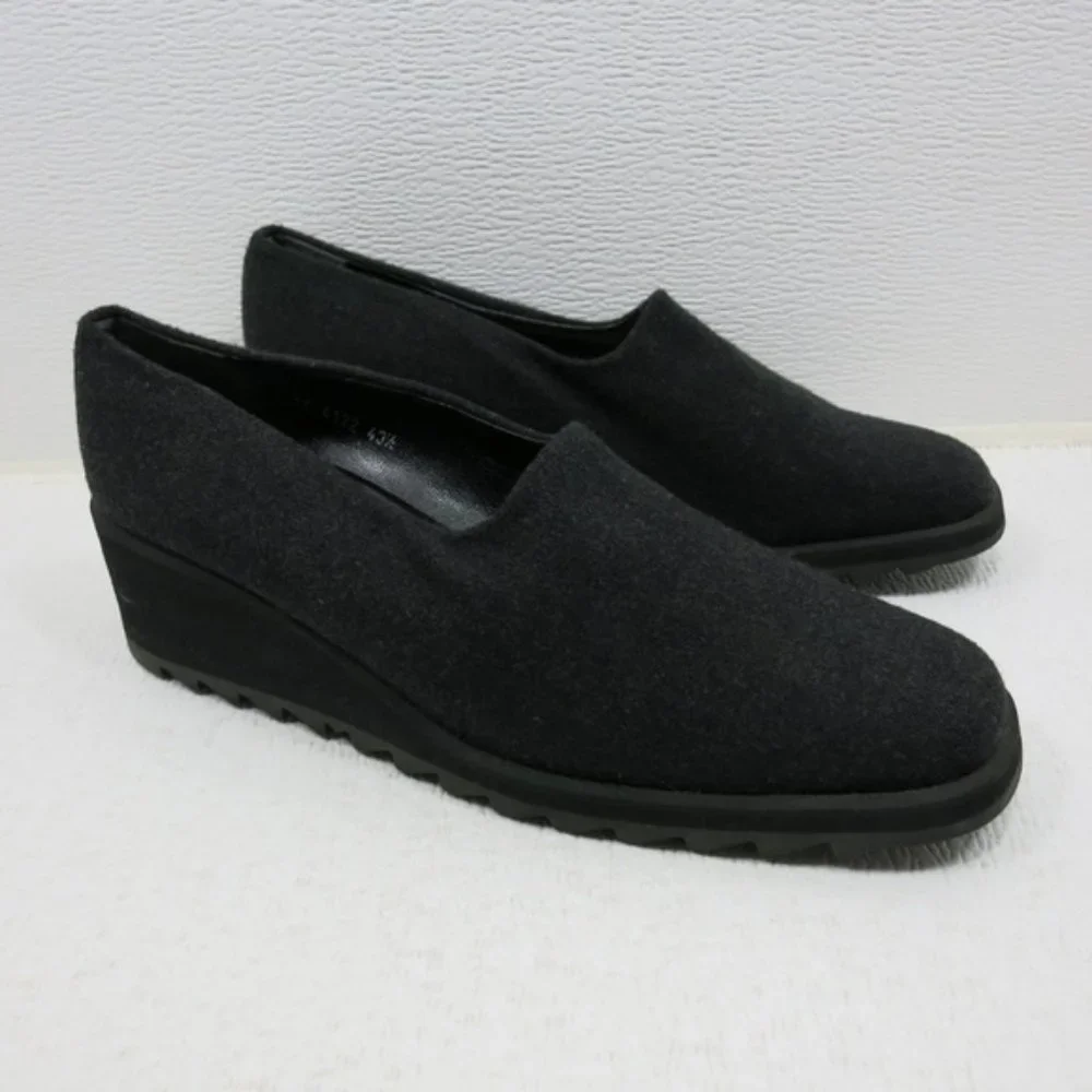 A Testoni Wool Leather Comfort Wedges Women's Casual Footwear Shoes 40.5 - 8.5
